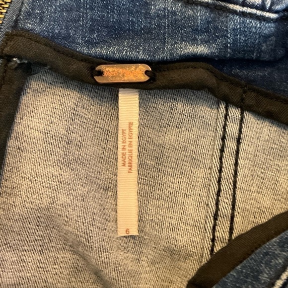 Free People two tone denim mini with back zip - Picture 2 of 3